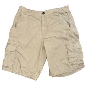 Schmidt Men's 38 Work Wear‎ Shorts Cargo Tan Khaki Rip Stop Grunge Gorpcore Y2K